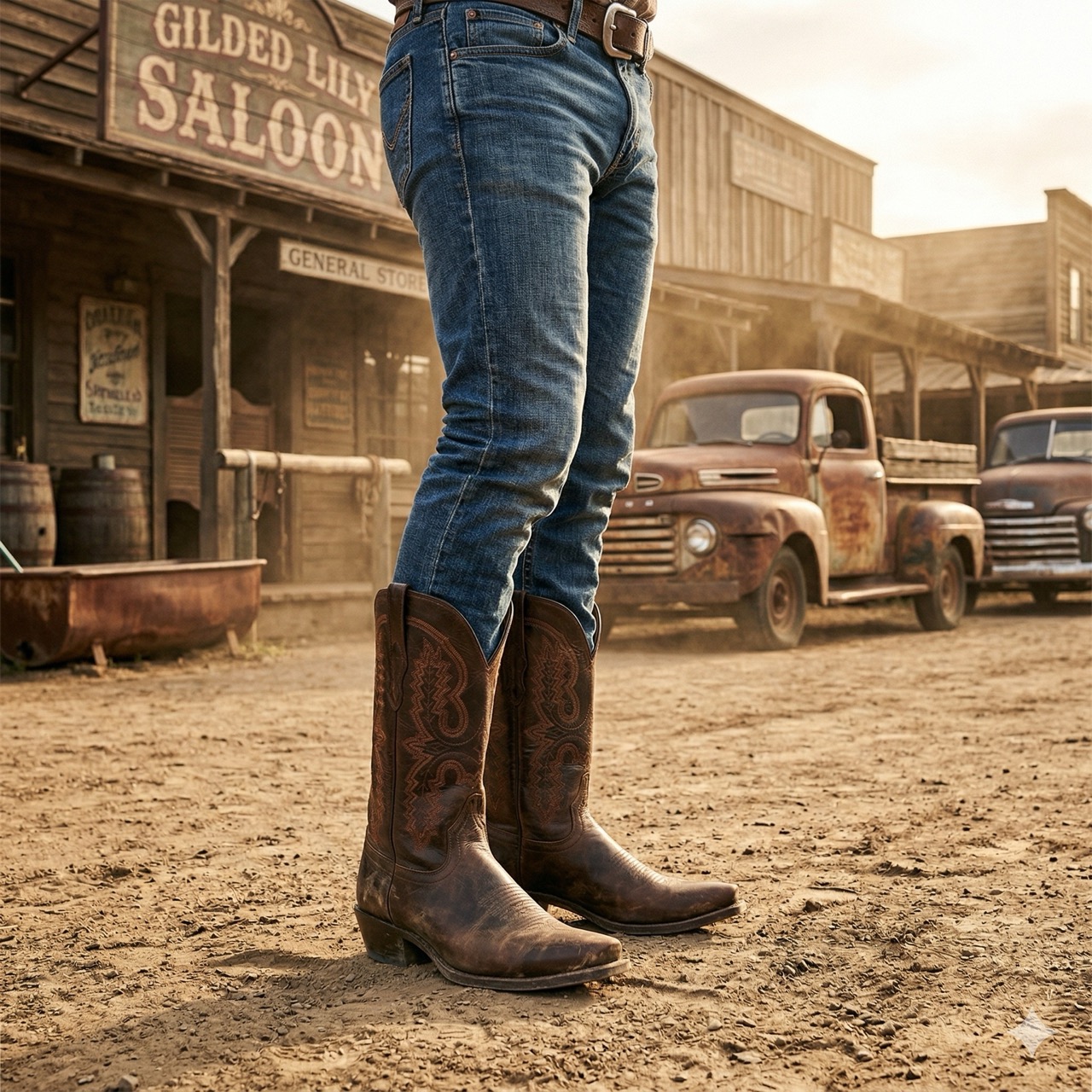 Men's cowboy boots MF1537, brown